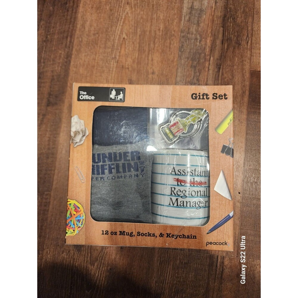 The Office Dunder Mifflin Inc Boxed Gift Set with Crew Socks, Mug, and Key Chain